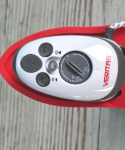 Das VERITAS Mini Steam Dampfbügeleisen mit Silikonmatte von oben mit den verschiedenen Funktionsschaltern