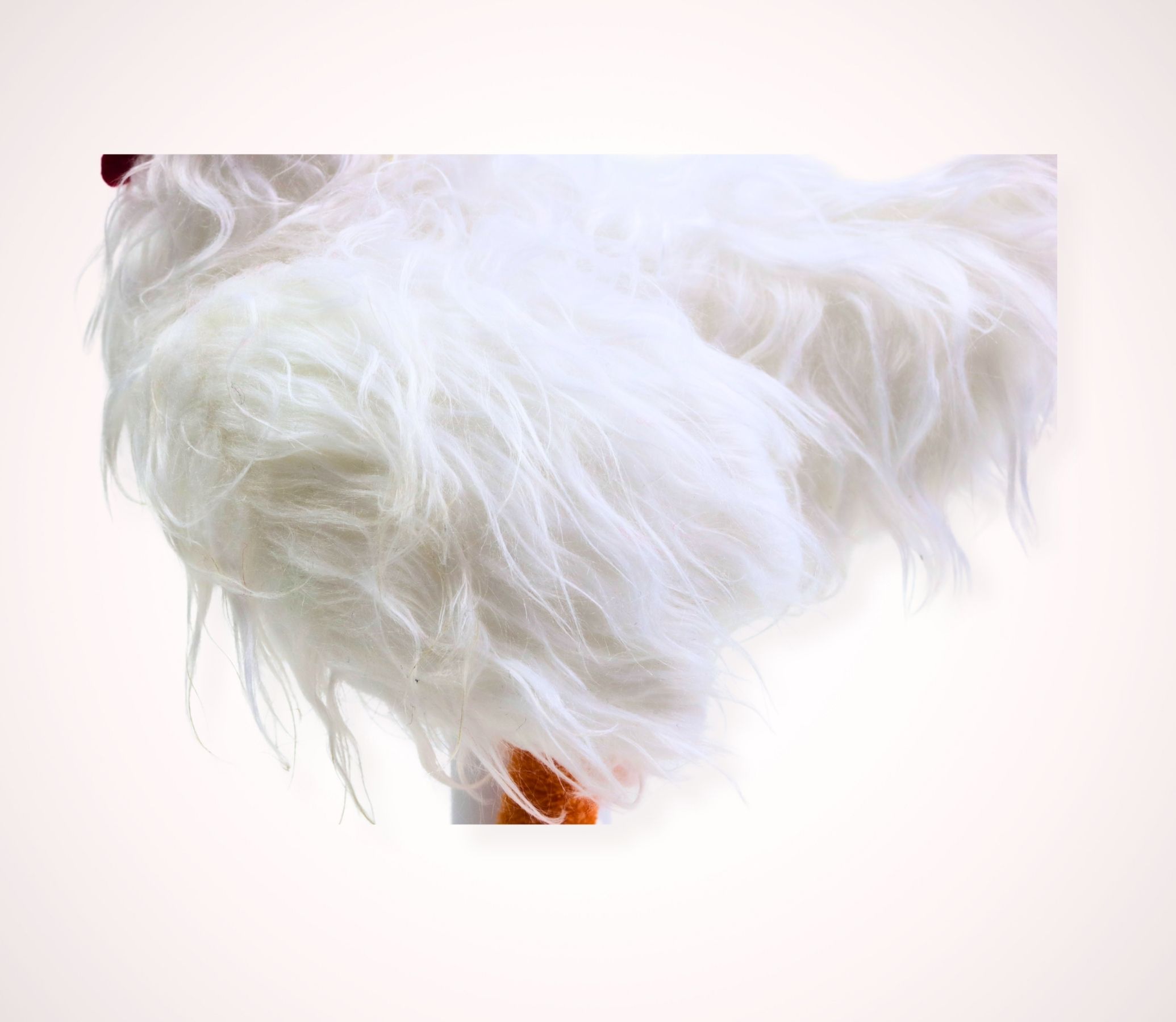 Henne Plüschtier Langfloor Stoff weiß als Feder