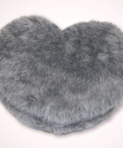fertiger Kuschelkissen in Herzform in grau etwa 40 cm Durchmesser