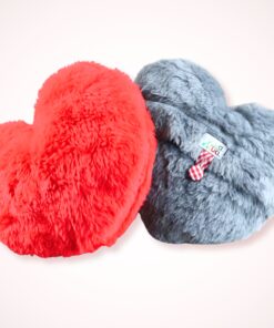 DIY 2 Herzkissen rot und grau