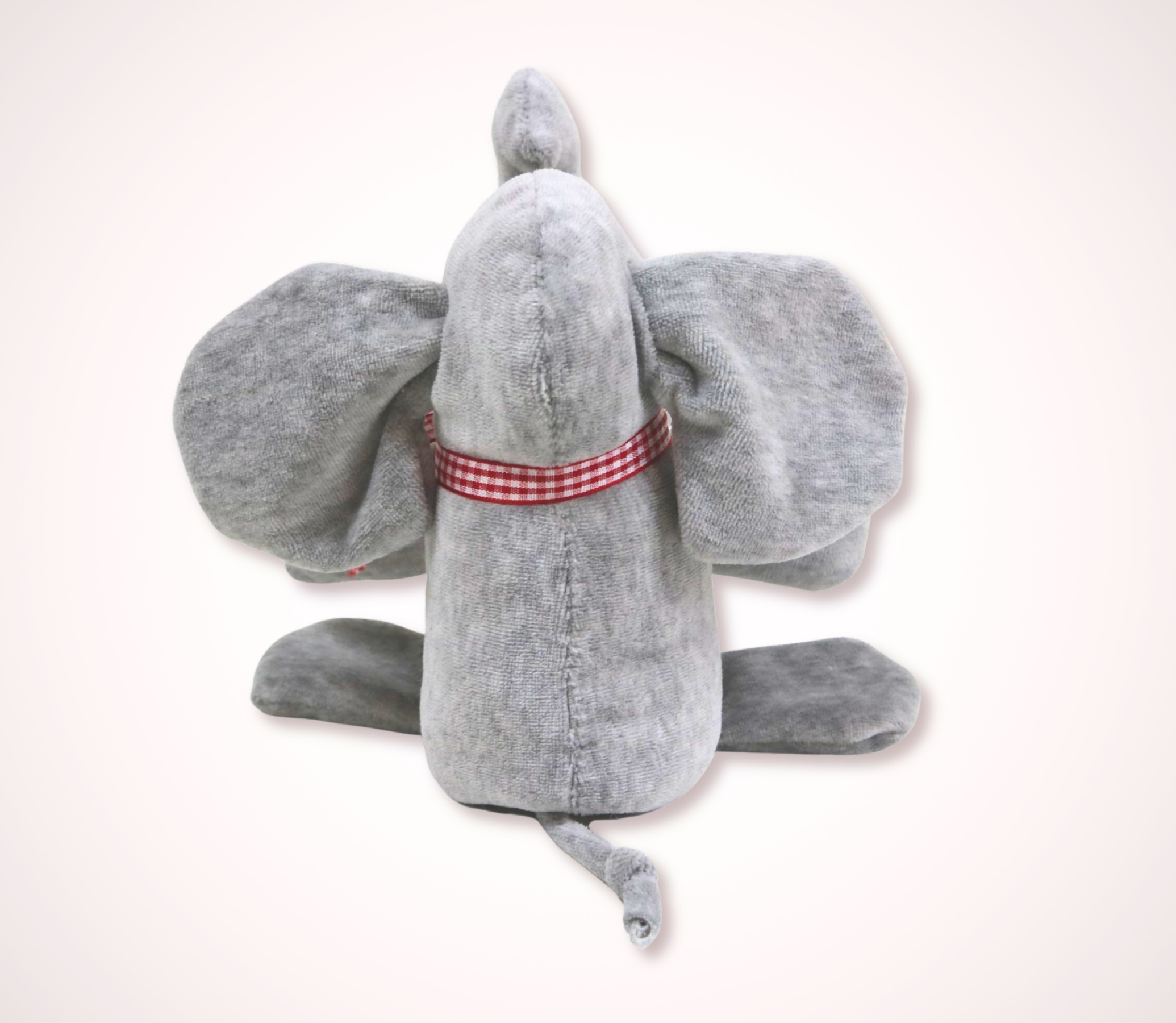 Kuscheltier Elefant grauer Nicky Stoff von hinten