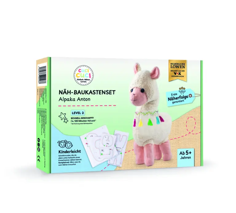 Web Produktverpackung DIY Nähbaukastenset Alpaka Anton