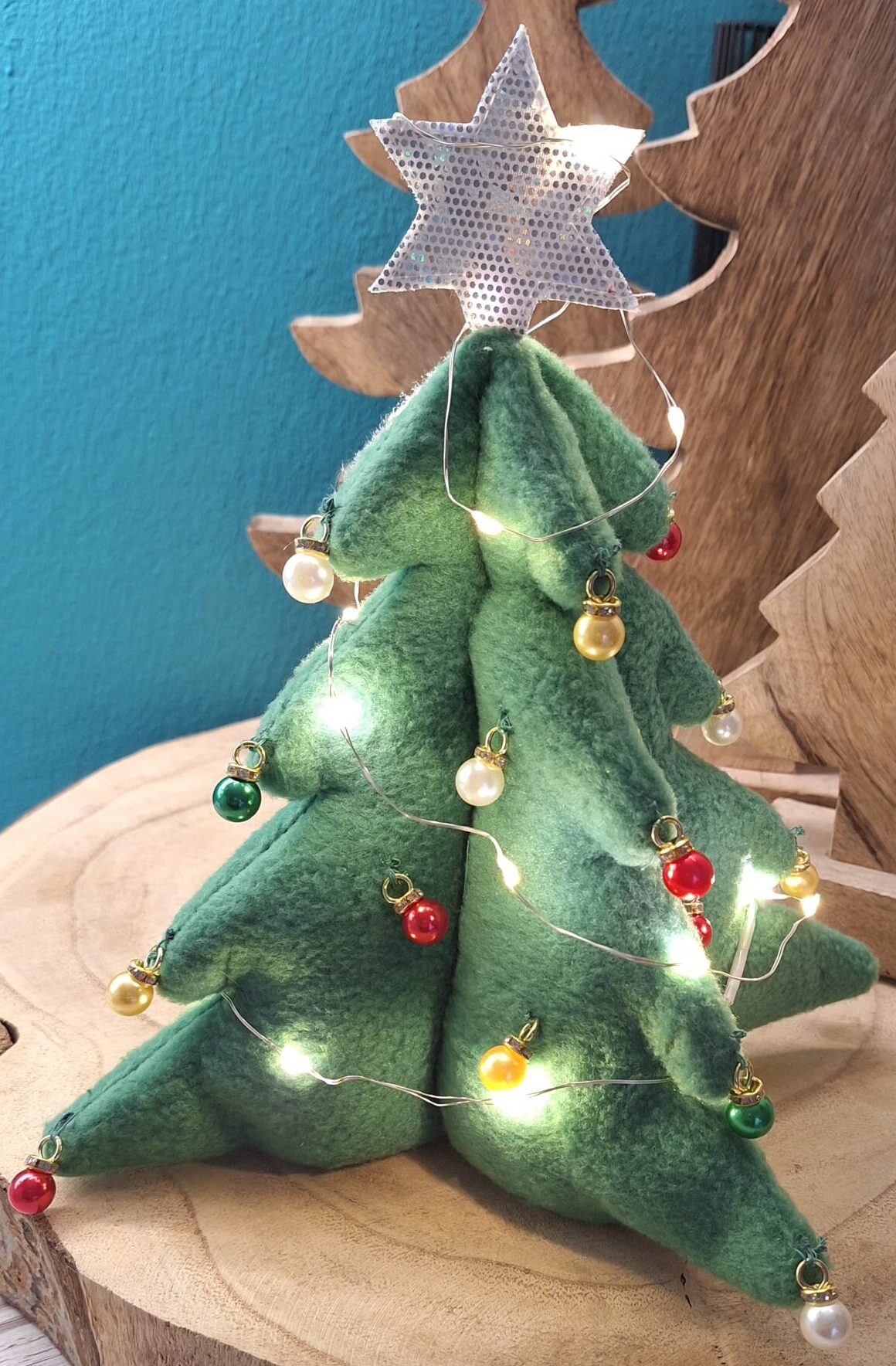 DIY Tannenbäumchen mit Lichterkette im Set